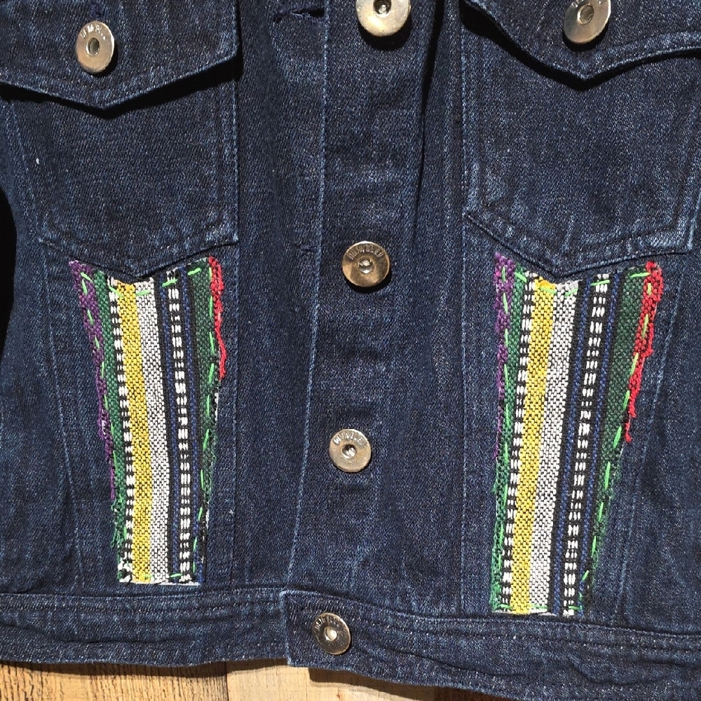 Upcycled Denim Jacket with Owl Patch - Picture 6 of 8